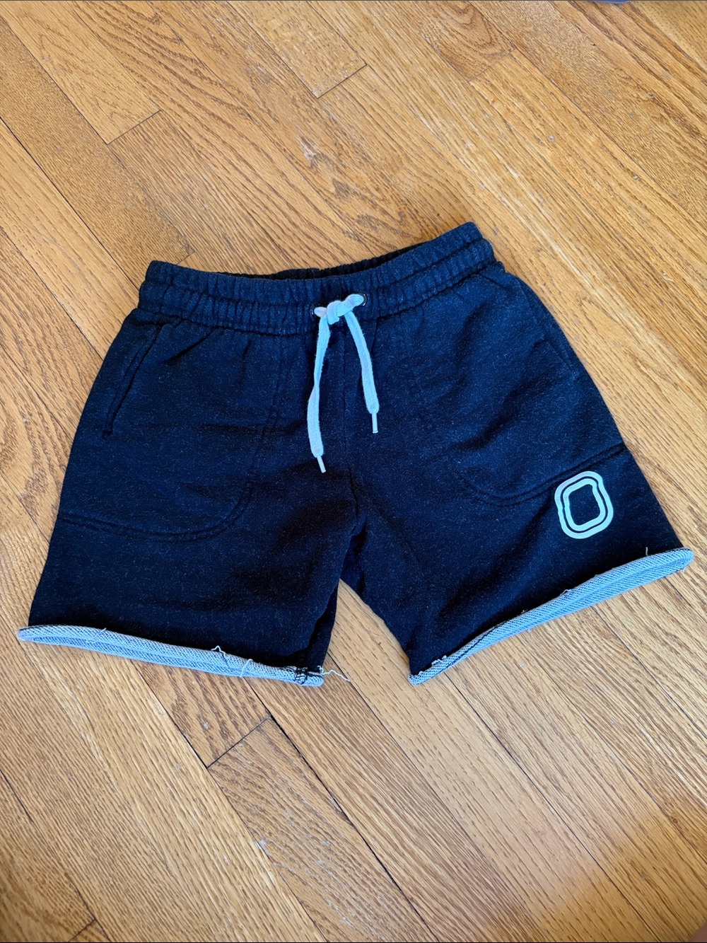 Overtime Kids Black Shorts with White Trim and Drawstring